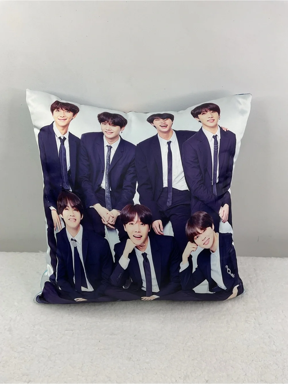 BTS Group Front and Back Photo Pillow